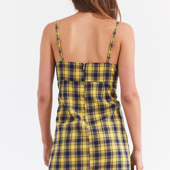 Urban Outfitters Yellow Plaid Dress Size M - Picture 9 of 10